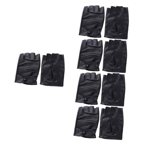 Gants de cyclisme demi-doigts FOMIYES en cuir PU noir pour homme