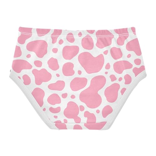 Little Girls' Soft Cotton Underwear Kids Breathable Comfort Pink Cow Print Panties Briefs Toddler2