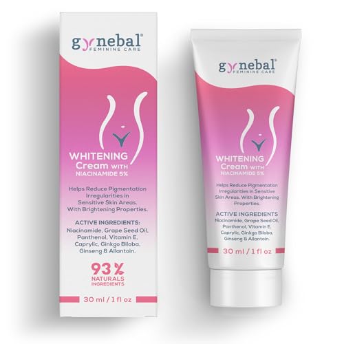 GYNEBAL DEPIGMENTING Cream with NIACINAMIDE – Whitening, Anti-Dark Spots and Gentle – Intimate and Delicate Areas – Armpits, Groin, Elbows, Knees, Hands and Melasma – 30 ml