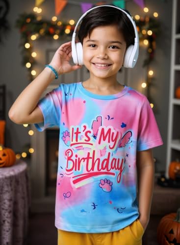 Birthday Boy Shirt Its My Birthday Shirt Girl Party T-Shirt Outfit Ages 3-14 for Kids Sleeve Tees2