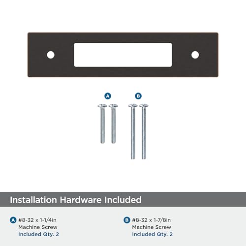 Image of Amerock Medora 3-3 /4 inch Oil-Rubbed Bronze Backplate | Decorative zinc cabinet hardware backplate designed to complement knobs and pulls while protecting cabinet surfaces