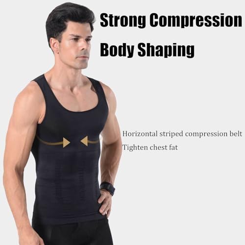 Selure Shaping Tank Men, High Elastic Men Shapewear Body Shaper Vest Compression Tank Top2