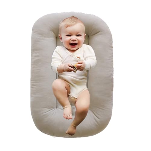 Image of oliwex Baby Lounger, Newborn Lounger, Soft and Breathable Infant Lounge, Newborn Lounge for 0-12 Months (British Apricot)