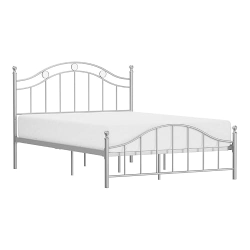 Hillsdale Vivian Metal Full Size Platform Bed with Decorative Gem Accents, Silver