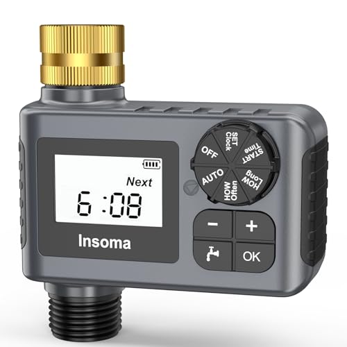 Water Timer for Outdoor Garden Hose, Hose Timer with Rain Delay/Manual Mode, Automatic Drip Irrigation Controller System for Lawn Yard Garden Watering