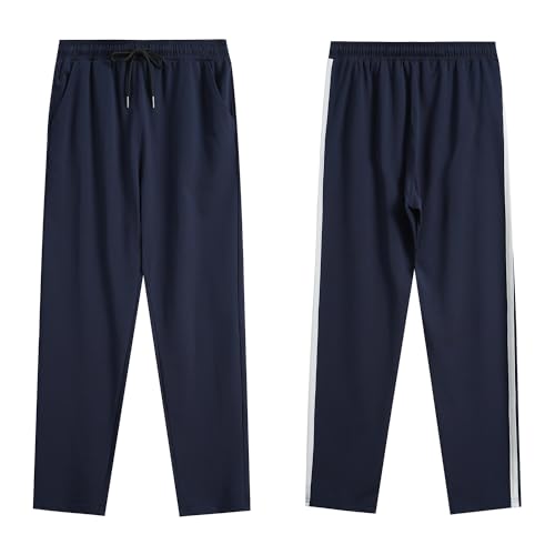 FGFD&OU Jogginghose Damen Sporthose Baumwolle für Frauen Sweathose Laufhosen Trainingshosen Jogger Sweatpants Lang Mädchen Freizeithose mit Streifen Für Sport Yoga Fitness (Dunkelblau, L)