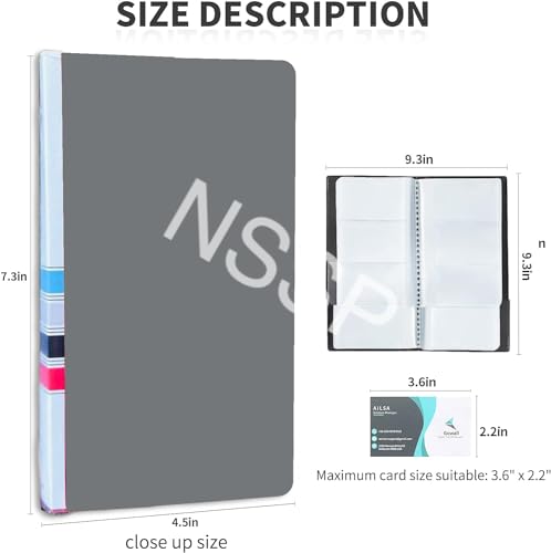 Image of Business Card Holder, Debit /Credit /Business /Visiting Name Id Card Holder Book Case Organizer File - 480 Pockets(Pack of-5)-Grey color