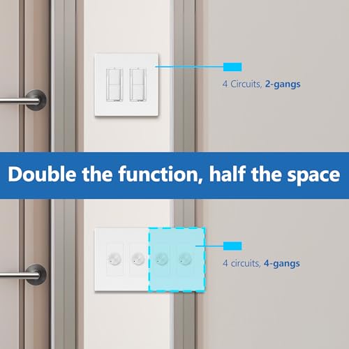 LIDER Dual Rocker Light Switch and Slide LED Dimmer, Combination Light Switch and Dimmer, 1-Pole, No Neutral Required, UL-Listed, Wall Plate Included, White