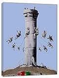 Banksy Wandbild, Motiv: Walled of Hotel Box, Kinder-Bild, Reproduktion, Druck auf gerahmter Leinwand, Wandkunst, Heimdekoration, 102 x 76 cm, 38 mm Tiefe