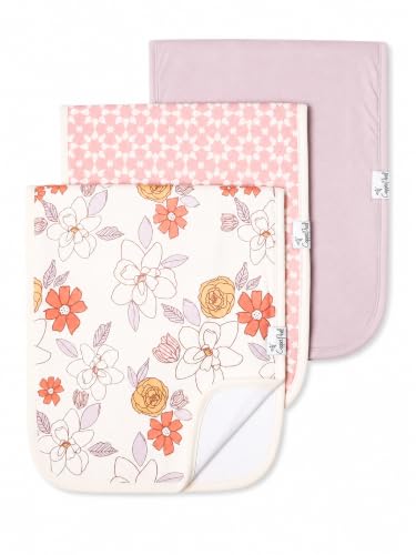 Image of Copper Pearl Premium Baby Burp Cloths - 3-Pack Large Cotton Burp Cloths, Extra Soft Spit Up Rags with 3 Absorbent Layers, Perfect for Baby Girl Gifts (21 inch x 10 inch Size, Ferra Set)
