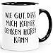 Produktbild MoonWorks Kaffee-Tasse Spruch wie gut dass mich keiner denken hören Innenfarbe schwarz unisize