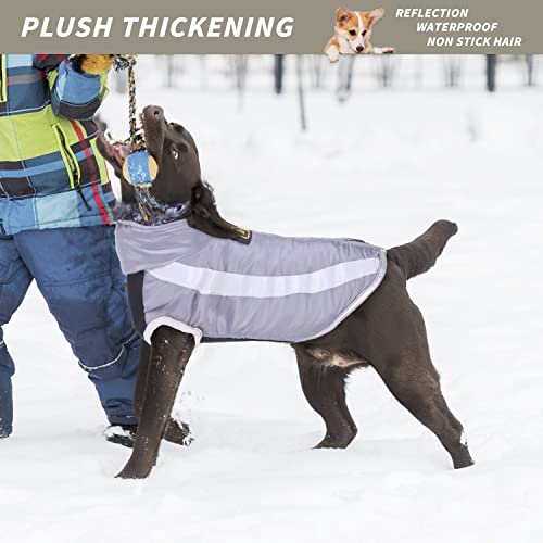 Winter Dog Coat Warm Waterproof Dog Jacket Vest Dog Cold Weather Coats, For Small Medium And Large Dogs Winter Coat Apparel(Grey,Xl) #TOP5