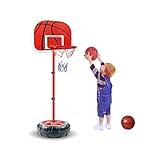 Taeku ミニ バスケットゴール, バスケットボールセット子供用 バスボールスタンド 高さ調整可能 二つボール付き(14cm&16cm) 室内 屋外兼用 ポータブル 安定性 バスケの練習用 誕生日プレゼント(150CM)