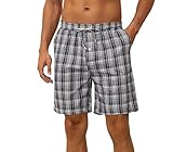 Nieery Schlafanzughose Herren kurz Schlafshorts Männer mit 3 Taschen Schlafanzughosen für Herren kurze Schlafanzughose herren Pyjamahose kurz mit Karomuster