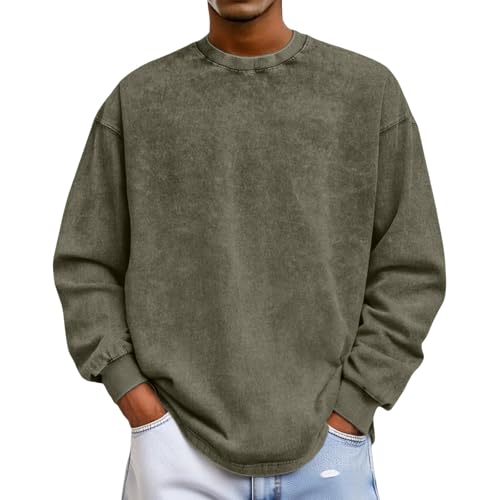 Oversized Long Sleeve Shirts for Women Men Casual Loose Fit Crewneck Sweatshirt Vintage Acid Wash Pullover Tops3