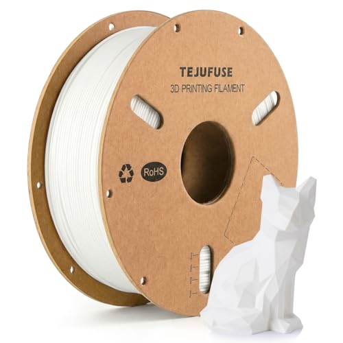 TEJUFUSE PLAフィラメントベーシック 1.75mm 3Dプリンター用フィラメント 真空密封包装 寸法精度±0.03mm 整然巻きでスムーズな供給 ほとんどのFDMプリンターに対応 (1KG/スプール 2.2 lbs) ホワイト