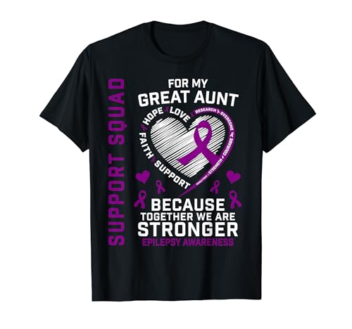 Purple Great Aunt Epilepsia Awareness Month Graphic Family Camiseta