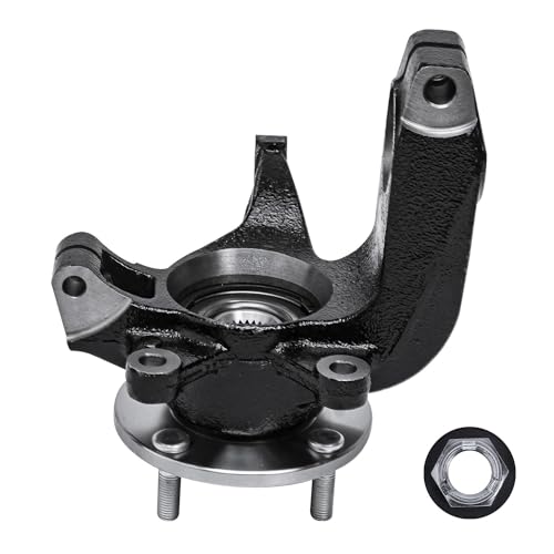 Detroit Axle - Front Left Steering Knuckle for 2006-2011 Ford Focus 2007 2008 2009 2010 Driver Side Complete Steering Knuckle & Wheel Bearing Hub Assembly Replacement - Thumbnail 2