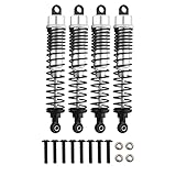 GDOOL Front Rear RC Shock Absorber, 4-Pack Shock Absorber Damper Oil Adjustable Alloy Aluminum Shock (Silver, 108mm)