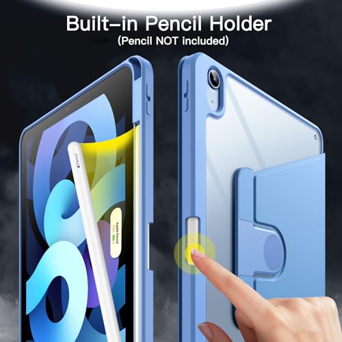 JETech Rotating Case ONLY for iPad Air 11-Inch M4/M3/M2 (2026/2025/2024), iPad Air 5/4 (2022/2020 5th/4th Generation 10.9-Inch), 360 Degree Rotation Protective Stand Cover Clear Back (Sky Blue) by JETech - Image 5