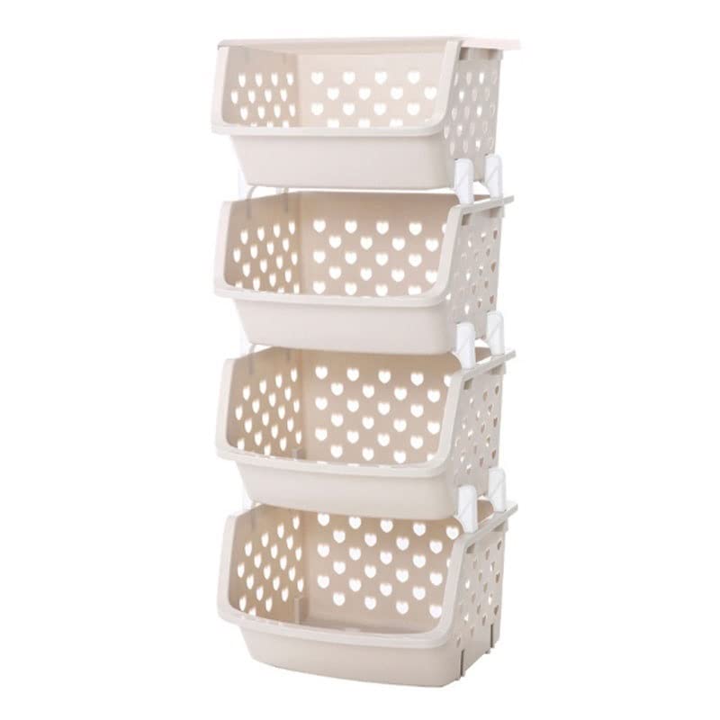 Cesta de almacenamiento de frutas ventilada de 4 niveles para ahorrar espacio