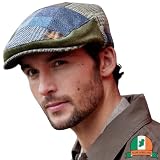Biddy Murphy Irish Hats for Men Men's Flat Irish Hat Patchwork 100% Wool Made in Ireland XL Multicolor