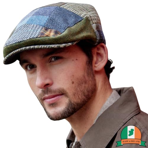 Image of Irish Newsboy Flat Cap for Men Made in Ireland, 100% Irish Wool