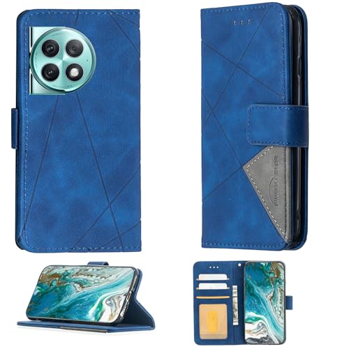 Aroepurt Case Compatible for Oneplus Ace 2 Pro Phone Case Cover [with Tempered Glass Screen Protector] Flip Stand Cover PU Leather Wallet Case Blue