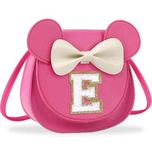 Birthday Gifts for 2 3 4 5 6 7 8 9 10 Year Old Girls, Toddler Kids Purse Little Girl Mouse Ear Bow Personalized Initial Purse