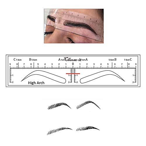 Choose-It Eyebrow Ruler Sticker Microblading Stencils Eyebrow Shaping Stencils Microblading Supplies Disposable Adhesive Eyebrow Template Permanent Makeup Measure Tool 50Pcs Different Shapes(5 Shapes) #TOP4