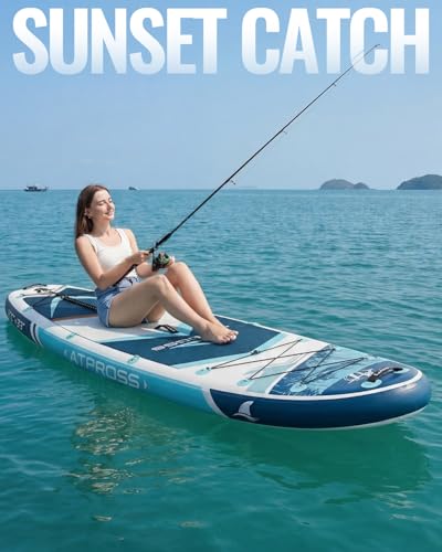 Image of 10'6''x33''Inflatable Stand Up Paddle Board, 400lbs Extra Wide Stand Up Paddleboard with Kayak Seat, Anti-Slip EVA Deck Premium SUP Accessories Kit, Non-Slip Stable Deck Boat