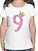 9. Geburtstag - 9. Geburtstag Krone Mädchen Neunter - 140 (9/11 Jahre) - Weiß - Tshirt 9 Jahre - F131K - Mädchen Kinder T-Shirt