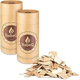 BABEQ - 1kg Premium Räucherchips Hickory Natur-Holz schnelles & intensives Raucharoma - Räucher-Chips für Smoker, Holz-Kohlegrill, Elektrogrill & Gasgrill - BBQ Grill Smoker-Holz-Chips in 3 Größen