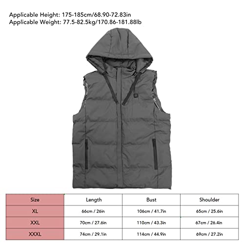 Dilwe Colete aquecido, 3 níveis de aquecimento rápido jaqueta com saída USB de 2A ou 2,4A para esqui