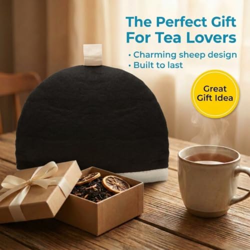 Image of Glaciart One Wool Teapot Cozy Kettle Cover | Dome Shaped Large Tea Cosy, Kettle or French Press | Handmade & Needle Felted from Natural Wool | Warms Up to 2 Hours | Great as Gift