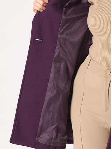 Image of Allegra K Women's Winter Elegant Stand Collar Overcoat Long Belted Pea Coat
