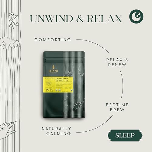 Miniatura 3 de LUXMI Estates Té de Hierbas de Manzanilla, 50 Bolsitas de Té, Té de Hierbas, Sin Cafeína, Ingrediente Puro Único de Manzanilla, 50 Tazas