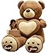 zhangmeiren Jouets en Peluche en Peluche Géant, Big Dog Bear Tient Une Poupée De Poupée d'ours, des Câlins d'oreiller en Peluche, Cadeau d'oreiller, Cadeau De Noël (Color : Brown, Size : 120cm)