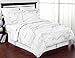 Sweet Jojo Designs 3-Piece Modern Grey, Black and White Marble Full / Queen Bedding Set Collection