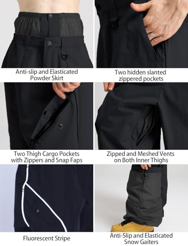 GSOU SNOW Pantalones Esquí Mujer para Hombre Pantalones Nieve Gran Tamaño Pantalones Snowboard Bolsillo - Multi Bolsillos Resistentes Desgaste Impermeables Transpirables - imagen 5