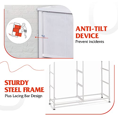Wlive 11-Drawer Dresser, Fabric Storage Tower For Bedroom, Hallway, Nursery, Closets, Tall Chest Organizer Unit With Textured Print Fabric Bins, Steel Frame, Wood Top, Easy Pull Handle,White #TOP7