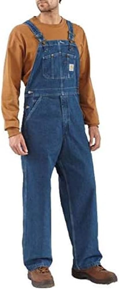 Carhartt Men's Washed-Denim Bib Overalls