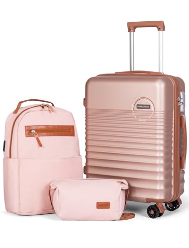CONCEPTEN Carry On Luggage 22x14x9 Airline Approved, 20-inch Hard Shell Suitcases with Wheels, ABS...