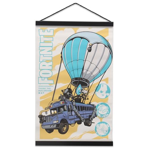 Fortnite Battle Bus Hanging Canvas Banner - Fun Fortnite Wall Decor for Game Room or Bedroom