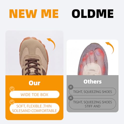 Image of Women's Barefoot Sneakers Wide Toe Box Zero Drop Sneakers | Breathable Lightweight Non-Slip Shoes for Gym Training, Trail Running, Hiking & Daily Walking