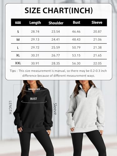 Trendy Queen EZTRD035_GREY_XL Womens Oversized Sweatshirts Fall Fashion Hoodies Half Zip Pullover Long Sleeve Shirts Clothes Outfits Grey Xl thumb #5