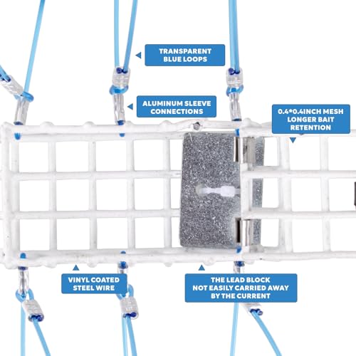 Trampa luminosa para cangrejos con malla de alambre y bloque de acero de 1 oz 5