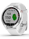 Garmin Approach S42, GPS Golf Smartwatch, Lightweight with 1.2' Touchscreen, 42k+ Preloaded Courses, Silver Ceramic Bezel and White Silicone Band, 010-02572-11