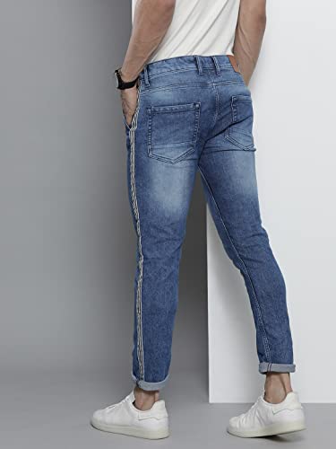 Image of The Indian Garage Co Men Slim Fit Solid Mid-Rise Stretchable Jeans