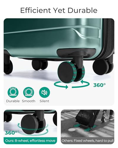 Image of BAGSMART Carry On Luggage 22x14x9 Airline Approved with Spinner Wheels,Lightweight Luggage with TSA Lock,Expandable Hard Shell Carry On Suitcases for Men Women, Pine Green, 20 Inch, Modern